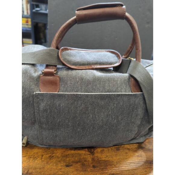 MyMealivos Canvas Weekender Overnight Travel Carry On Duffel Tote Black 20 X 8" - Picture 6 of 13